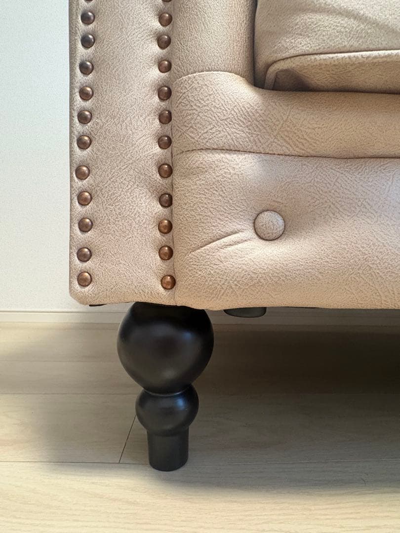 【美品】送料込 チェスターフィールドソファ 2人掛け