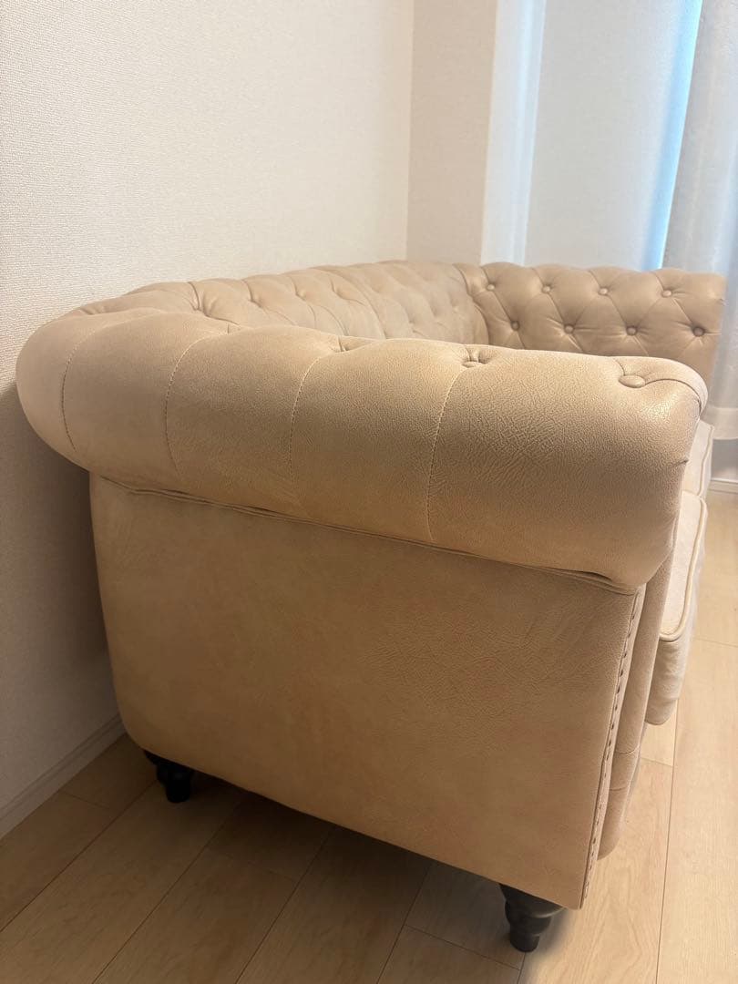 【美品】送料込 チェスターフィールドソファ 2人掛け