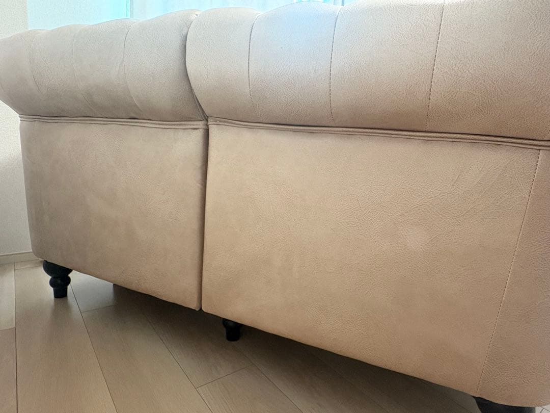 【美品】送料込 チェスターフィールドソファ 2人掛け