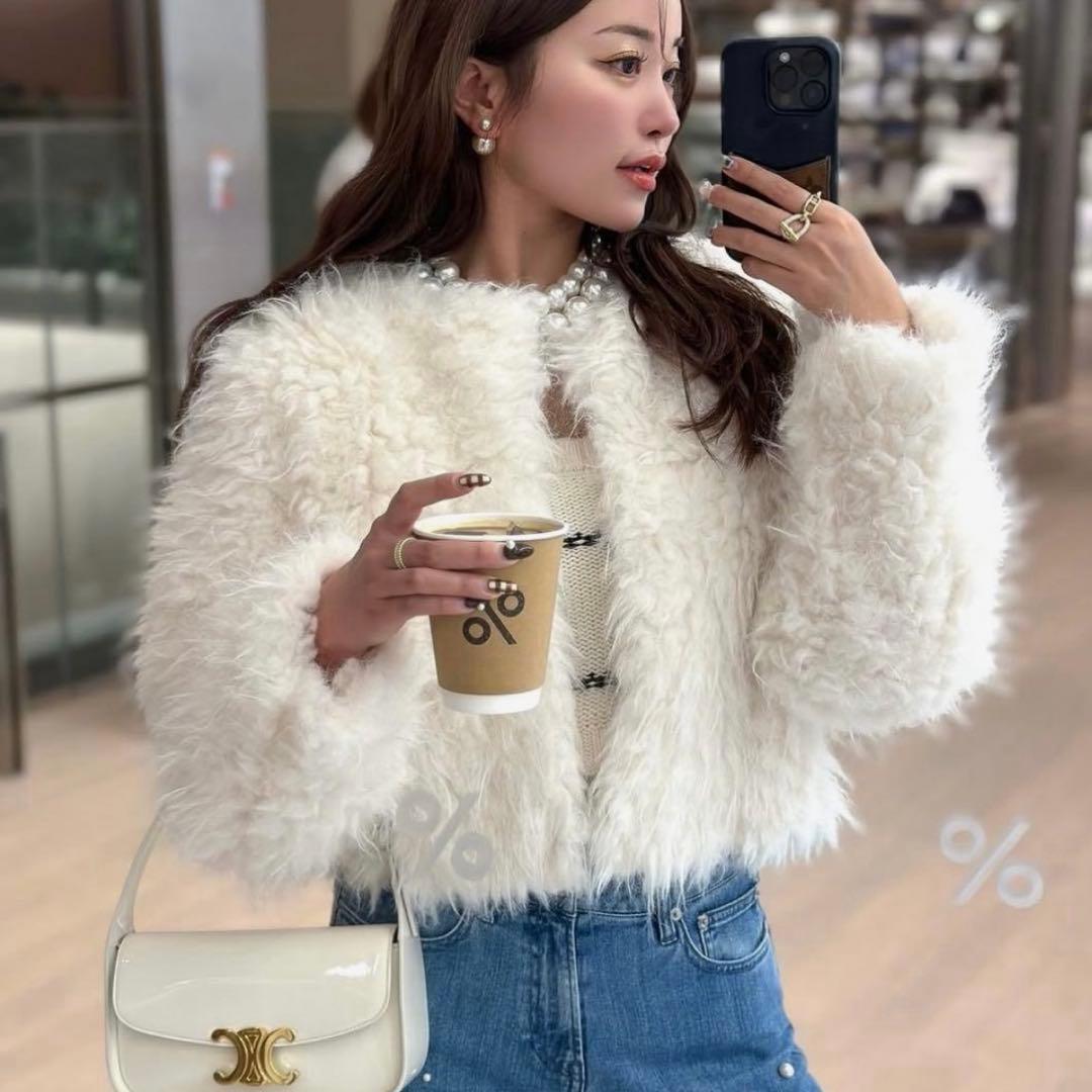 【美品】シェリエ sheller モフモフショートコート