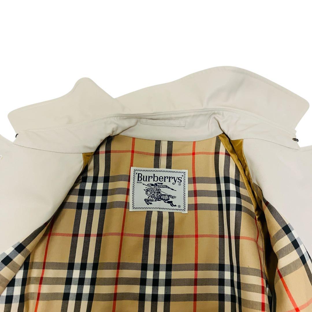 バーバリー　ステンカラーコート　ベルト付　ノバチェック裏地 ベージュ L