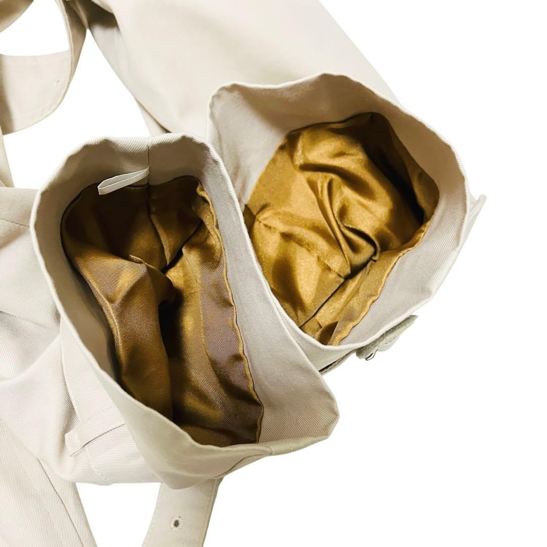 バーバリー　ステンカラーコート　ベルト付　ノバチェック裏地 ベージュ L