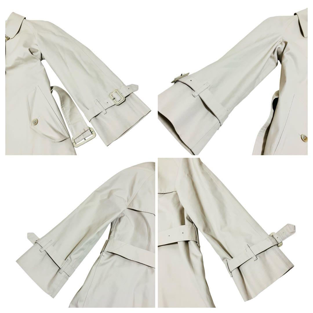 バーバリー　ステンカラーコート　ベルト付　ノバチェック裏地 ベージュ L