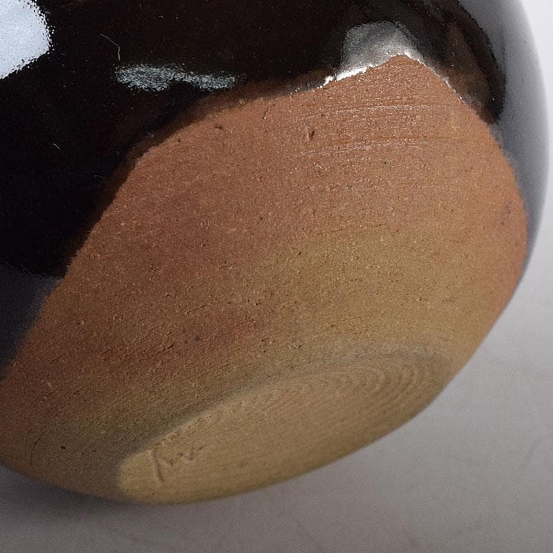 Gojyo 京焼　清水焼　桶谷定一作　文琳茶入　仕覆付　共箱　V　8205