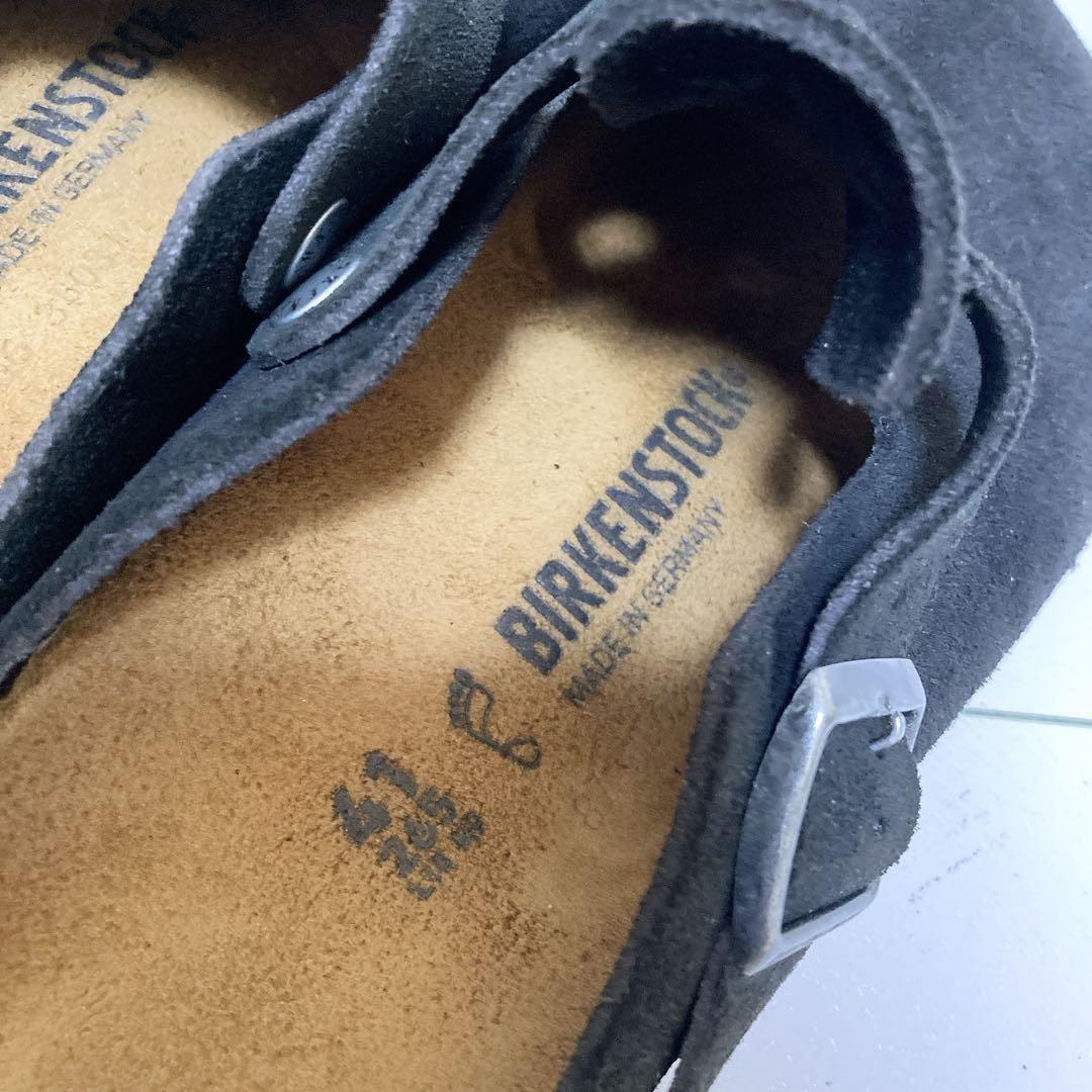 極美品 ビルケンシュトック ボストン サボサンダル スエードレザー 黒 26.5