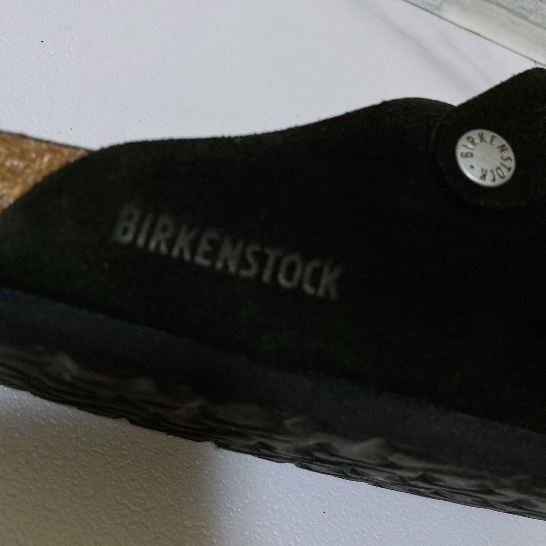 極美品 ビルケンシュトック ボストン サボサンダル スエードレザー 黒 26.5