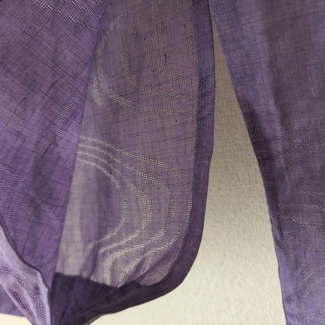 本麻　洗える長襦袢　カラー襦袢　居敷当て付き　パープル　紫　リサイクル　管ka1