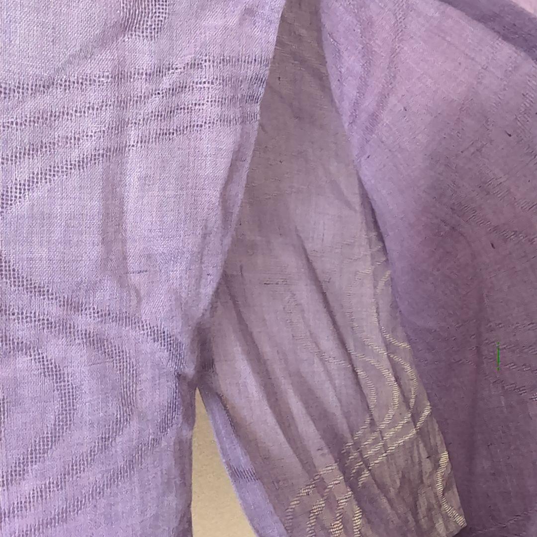 本麻　洗える長襦袢　カラー襦袢　居敷当て付き　パープル　紫　リサイクル　管ka1