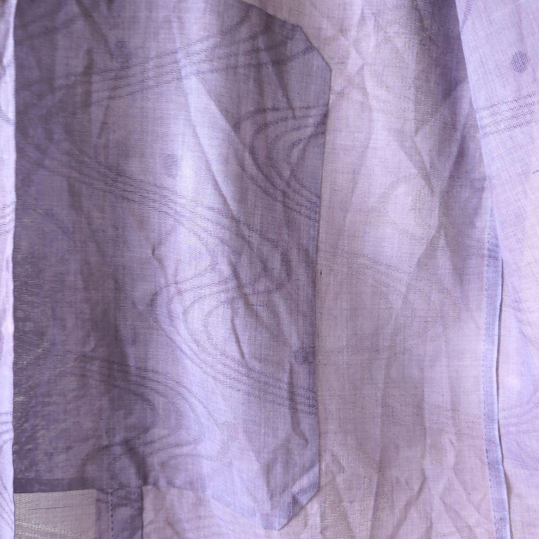 本麻　洗える長襦袢　カラー襦袢　居敷当て付き　パープル　紫　リサイクル　管ka1