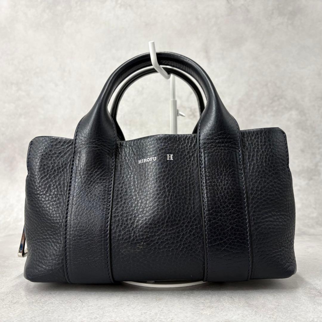 【未使用級】ヒロフ ランポS 2way ショルダーバッグ ネイビー レディース