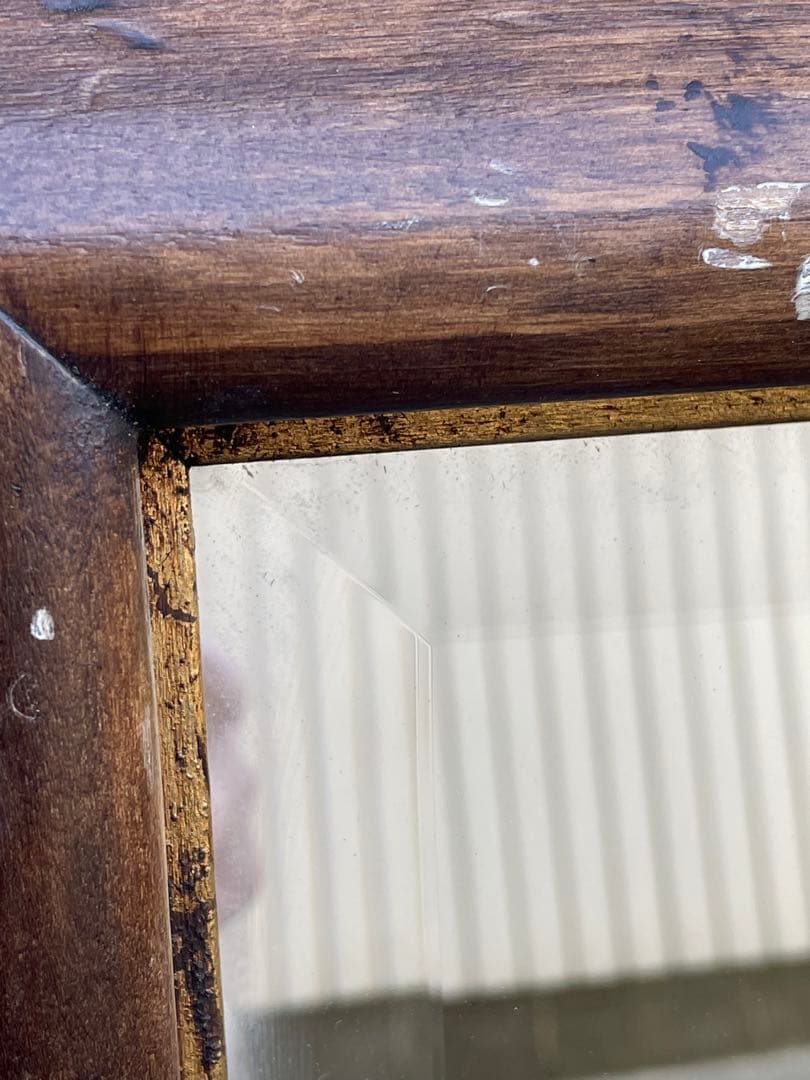 ビンテージ/イタリア製/木製/ミラー/壁掛けミラー/ウォールミラー/鏡/什器/②