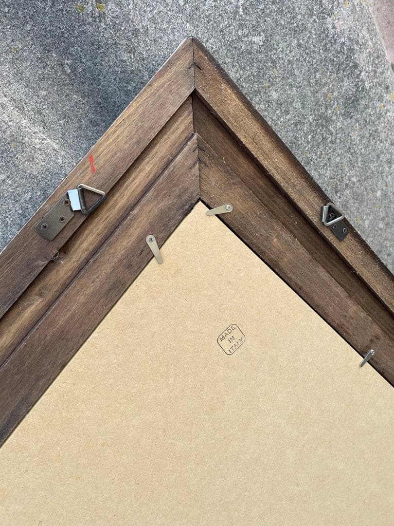 ビンテージ/イタリア製/木製/ミラー/壁掛けミラー/ウォールミラー/鏡/什器/②