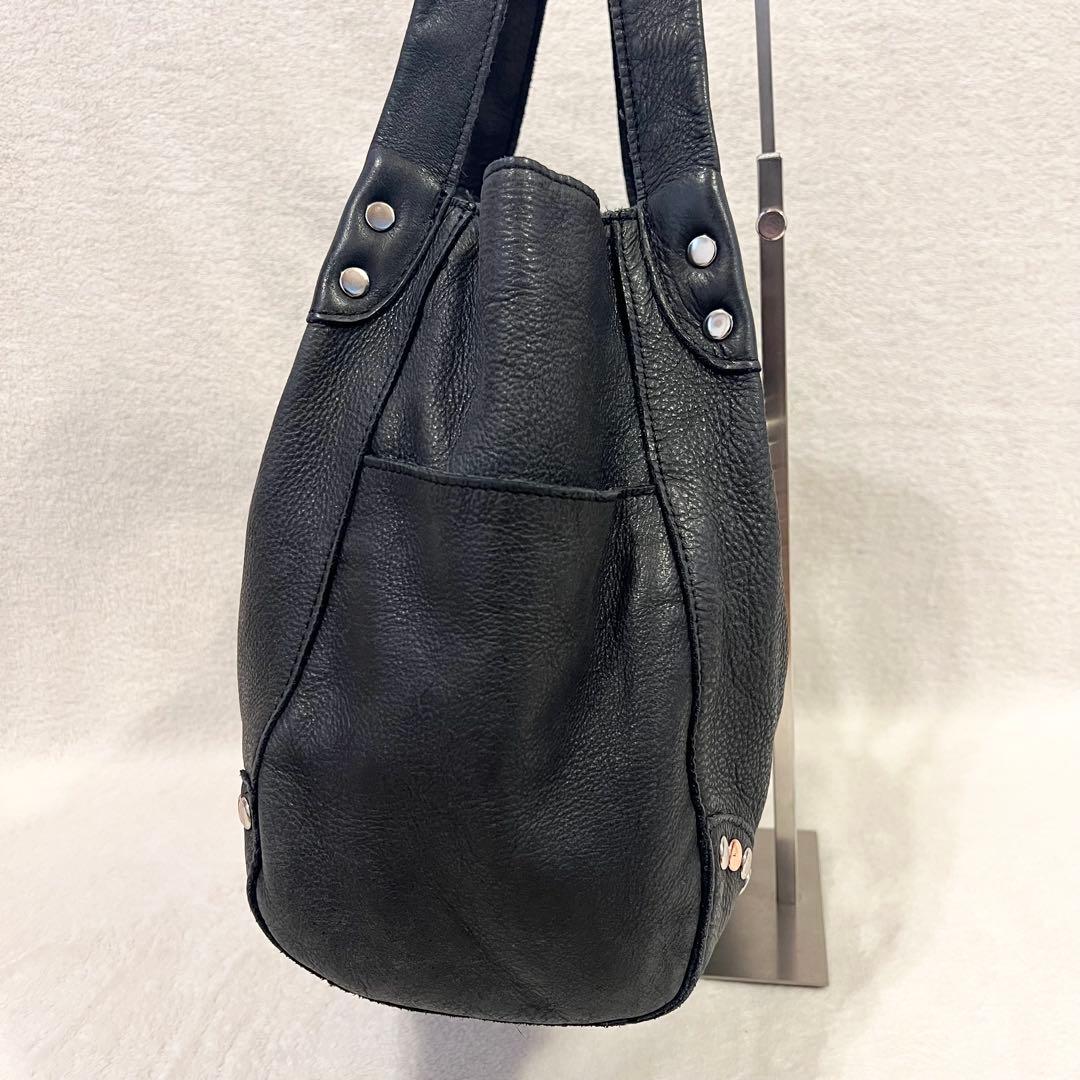 【極希少】TRES トレ レザー トートバッグ スタッズ A4 ブラック y2k