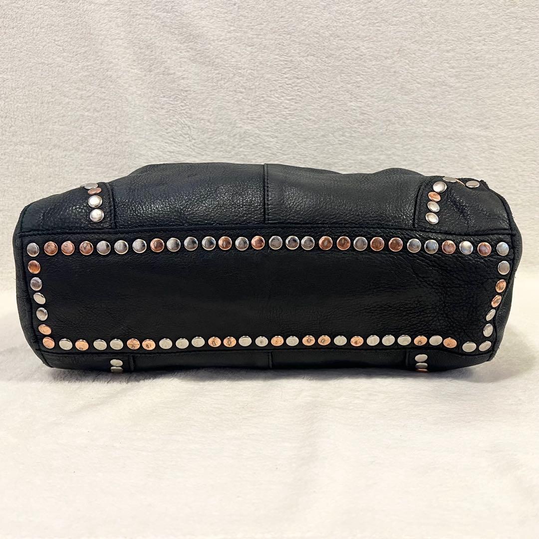 【極希少】TRES トレ レザー トートバッグ スタッズ A4 ブラック y2k