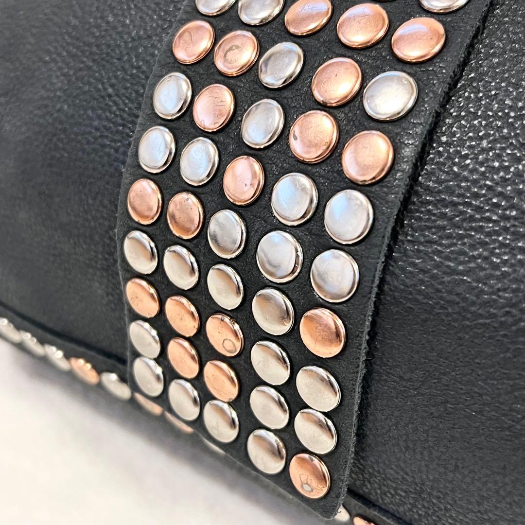 【極希少】TRES トレ レザー トートバッグ スタッズ A4 ブラック y2k