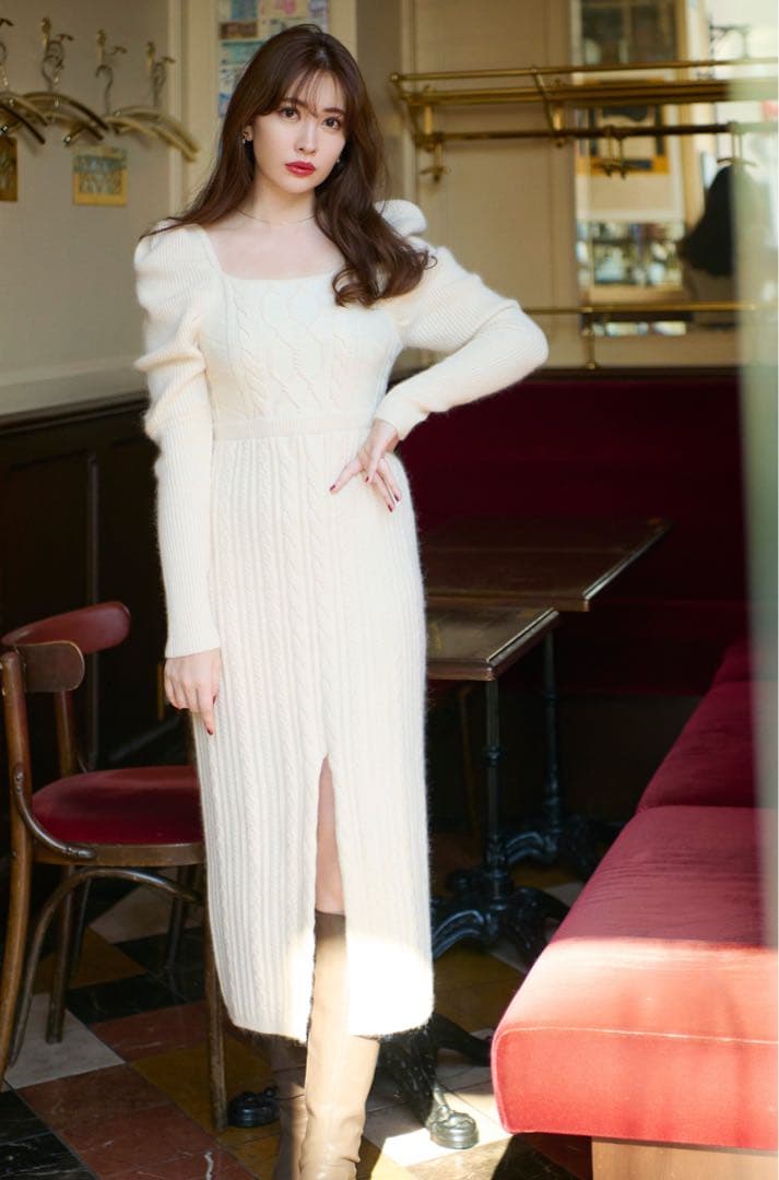 【新品】herlipto Bambina Cable Knit Dress