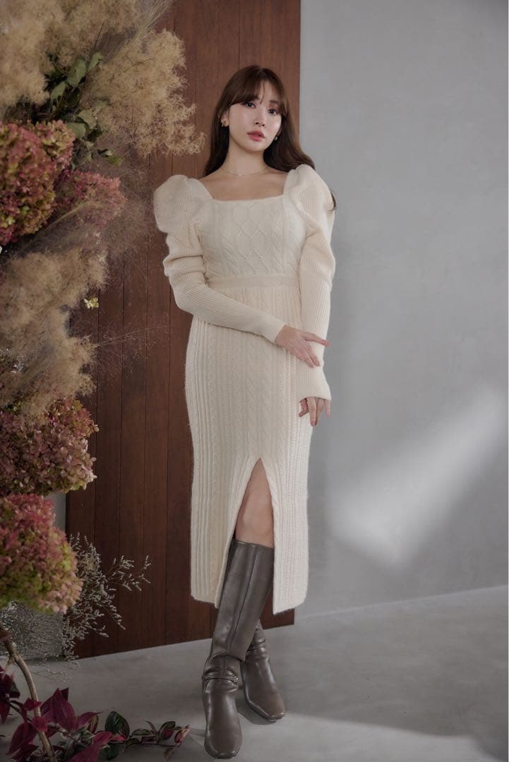 【新品】herlipto Bambina Cable Knit Dress