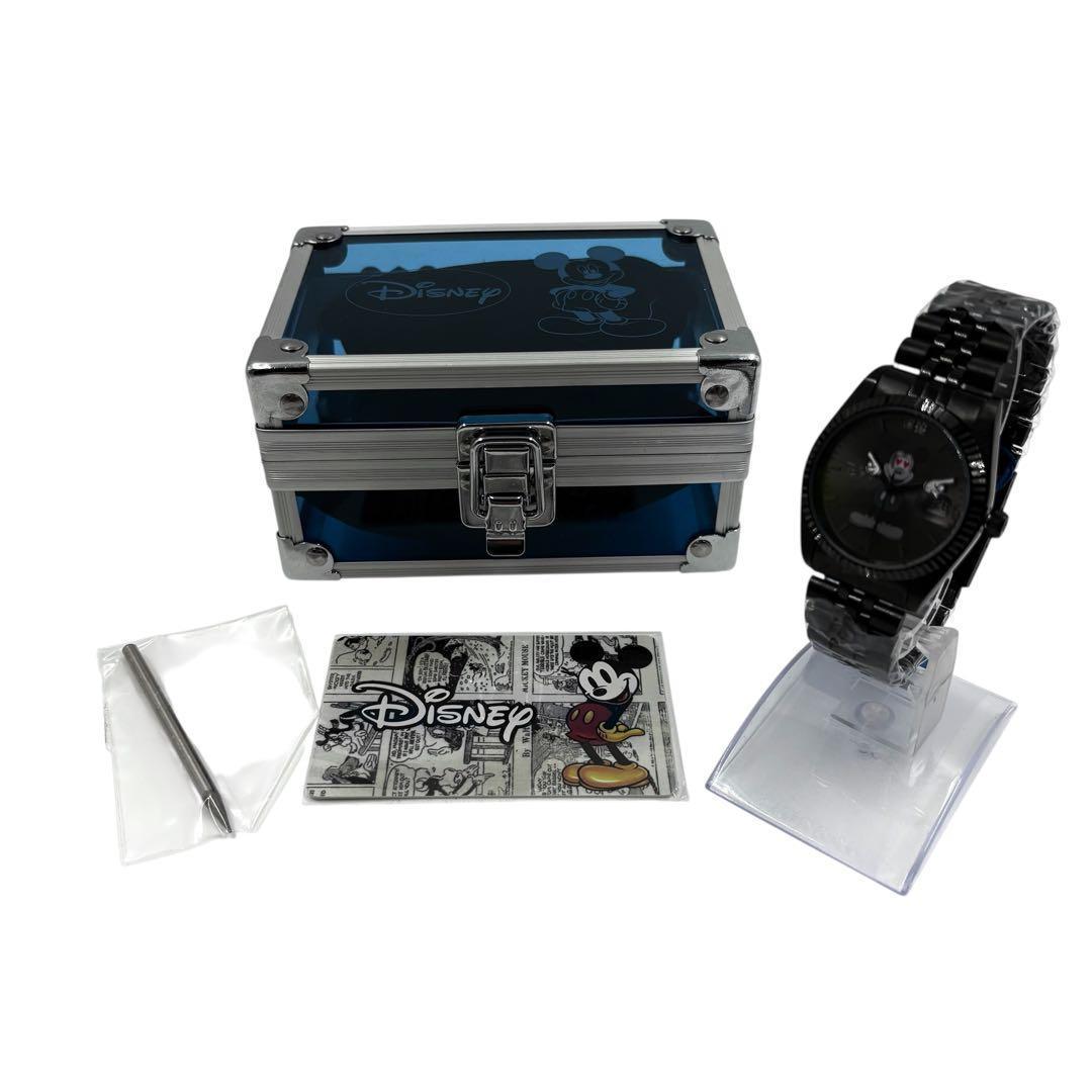 新品 ディズニー シークレットアイ ミッキー 腕時計 ブラック ダイヤ 限定品