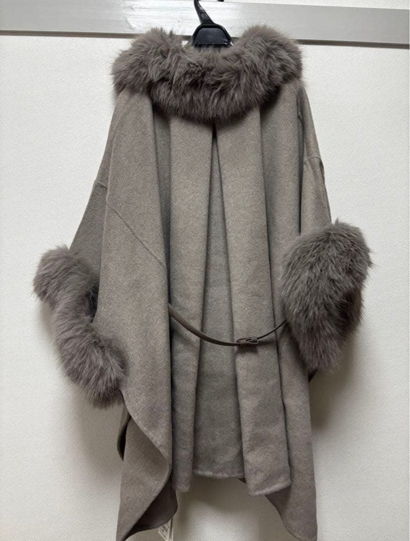 【新品タグ付き】snidel ファー付きミドルケープコート