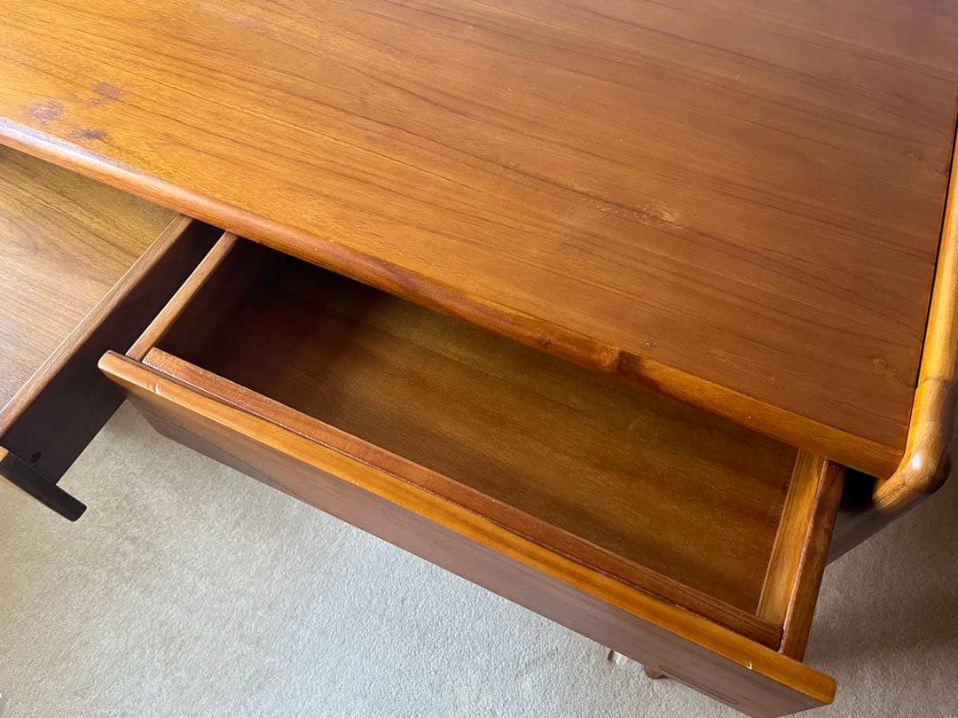 SCANTEAK 無垢材デスク チーク材 シンプル 木製机 北欧風 幅104cm