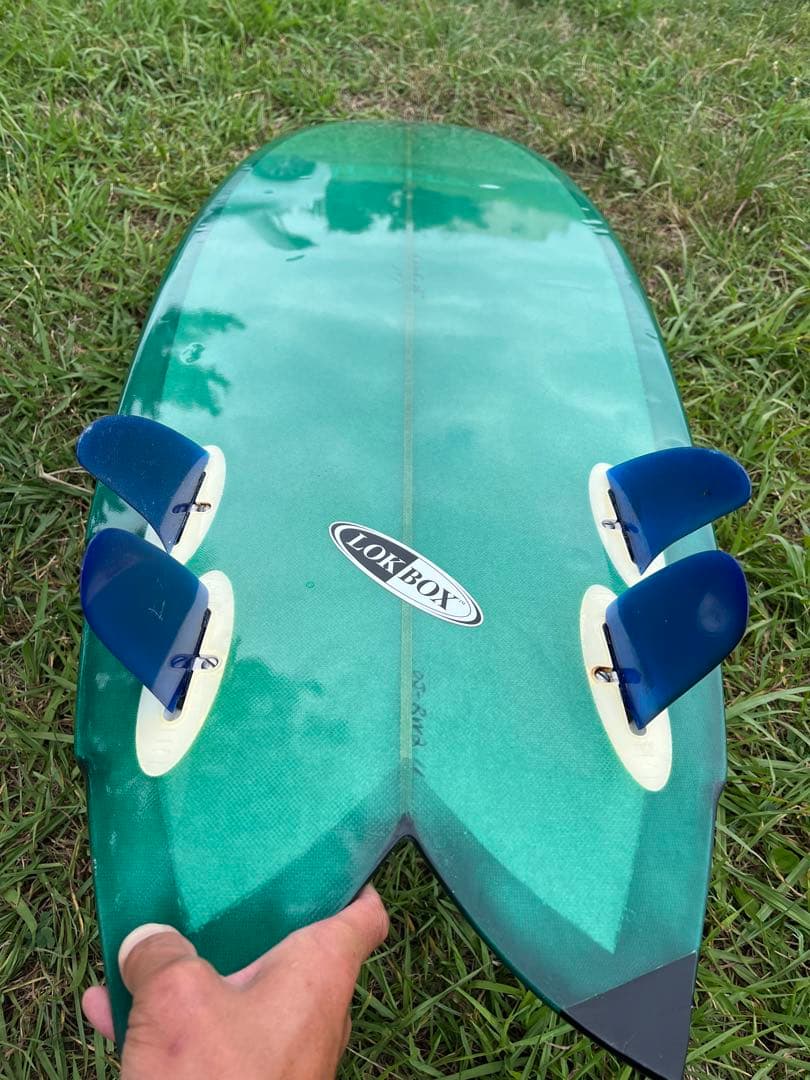 ショートボード6.0　フィン、ニットケースセット　フィッシュ　クワッドフィン