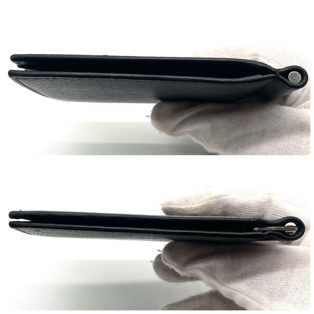 【極美品】現行 セリーヌ マネークリップ レザー ビルクリップ ブラック ロゴ