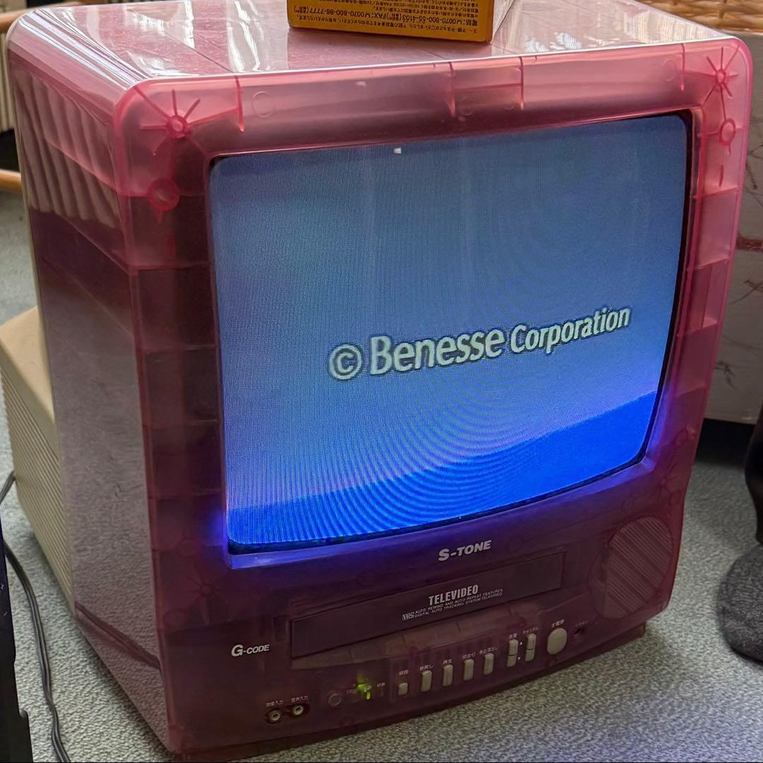 ブラウン管テレビ VHS レトロ ピンク スケルトン