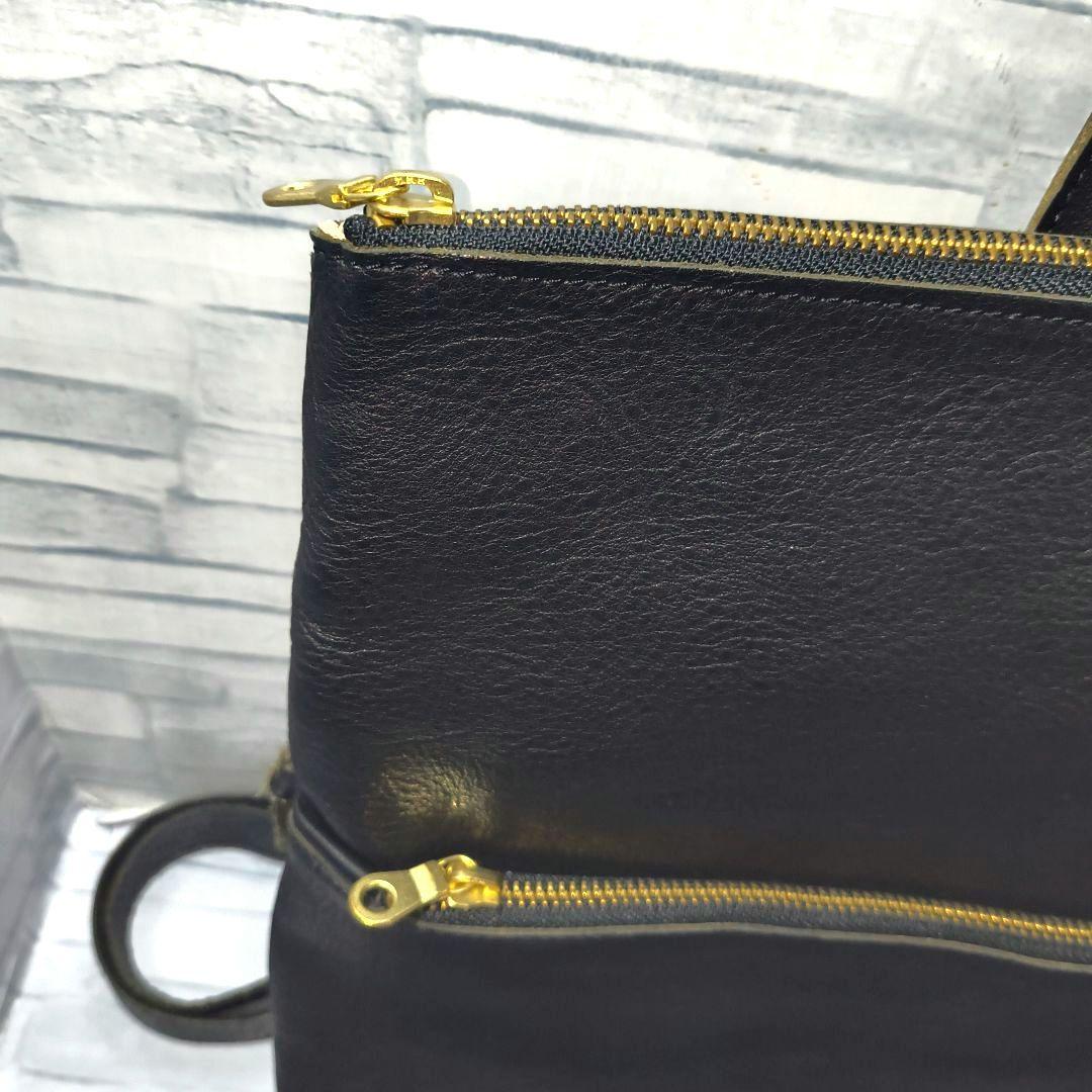 コ*ア様 極美品　AGILITY ウォレットバック　リュック　ブラック　レザー