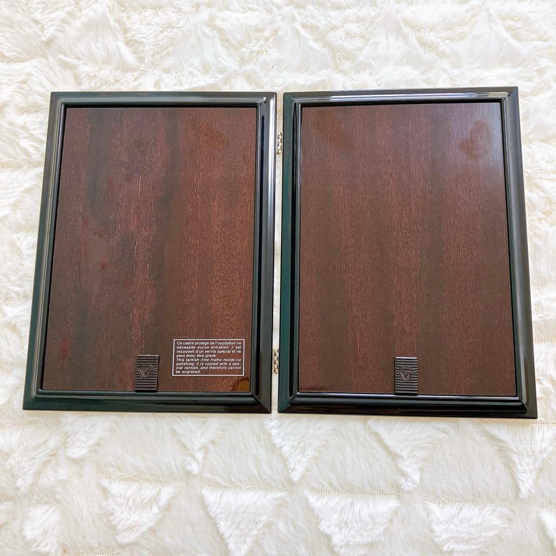 【希少✨】クリストフル　フォトフレーム　写真立て　2つ折り　ダブルフレーム