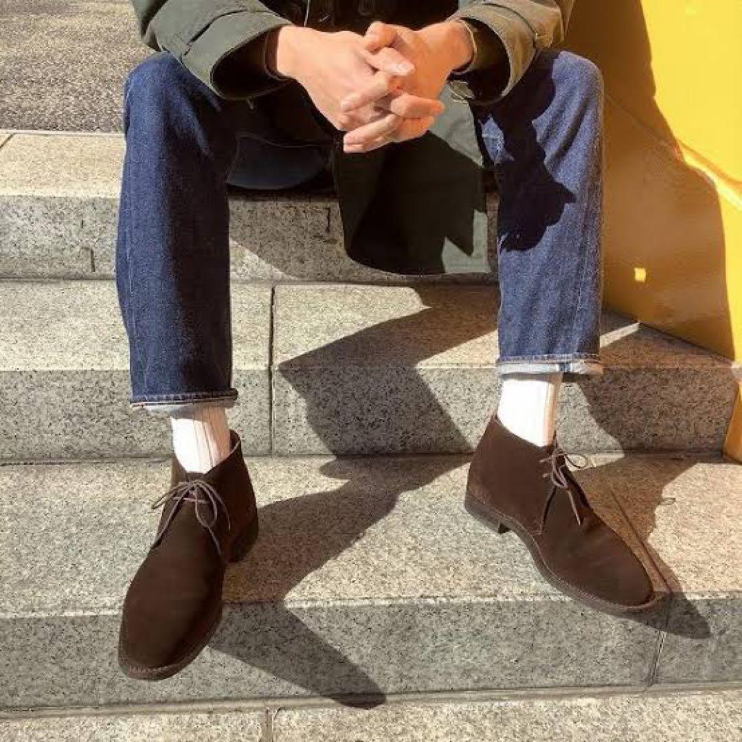 美品 PRADA スエード チャッカブーツ グレージュ28cm