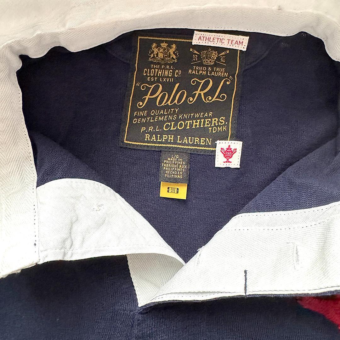【現行タグなし未使用】ポロラルフローレン ラグビーシャツ 長袖 ネイビー L