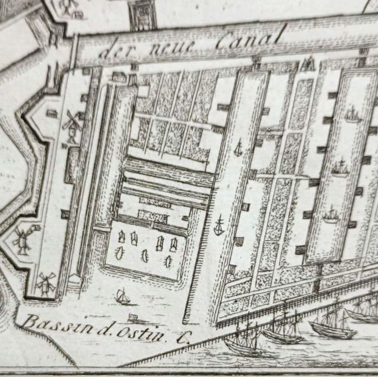 額装品　西洋古地図　1800年頃　アムステルダム都市図
