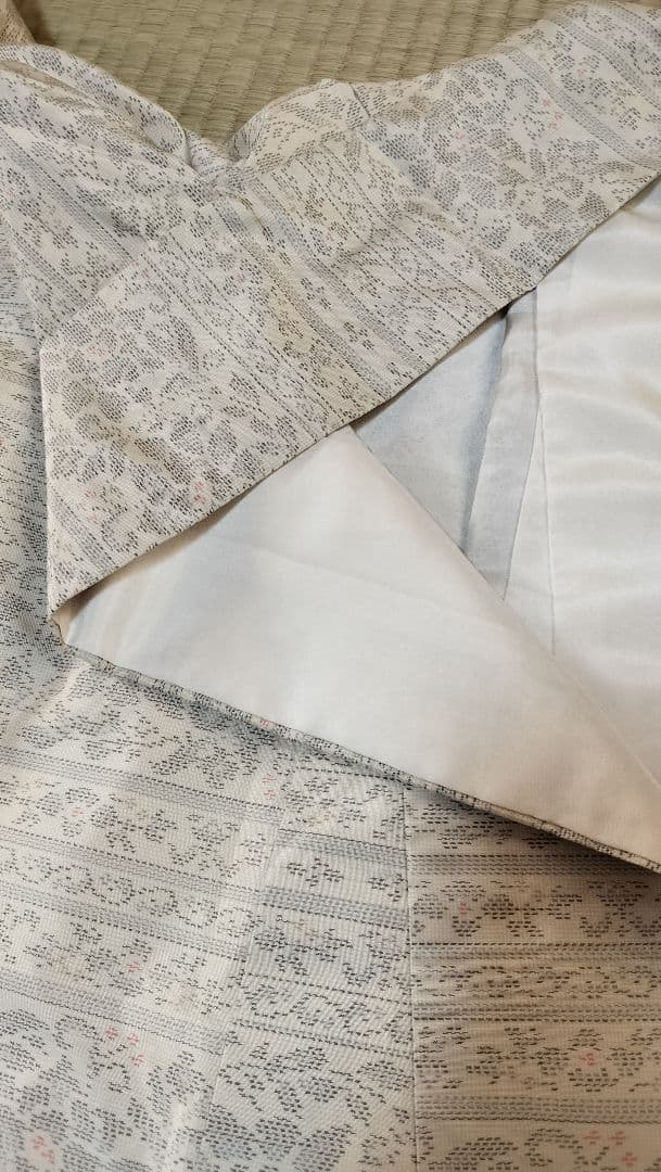 白大島（絹）横双　美品