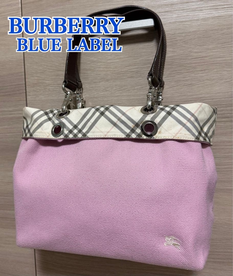 BURBERRY BLUE LABEL 2way トートバッグ ピンク チェック