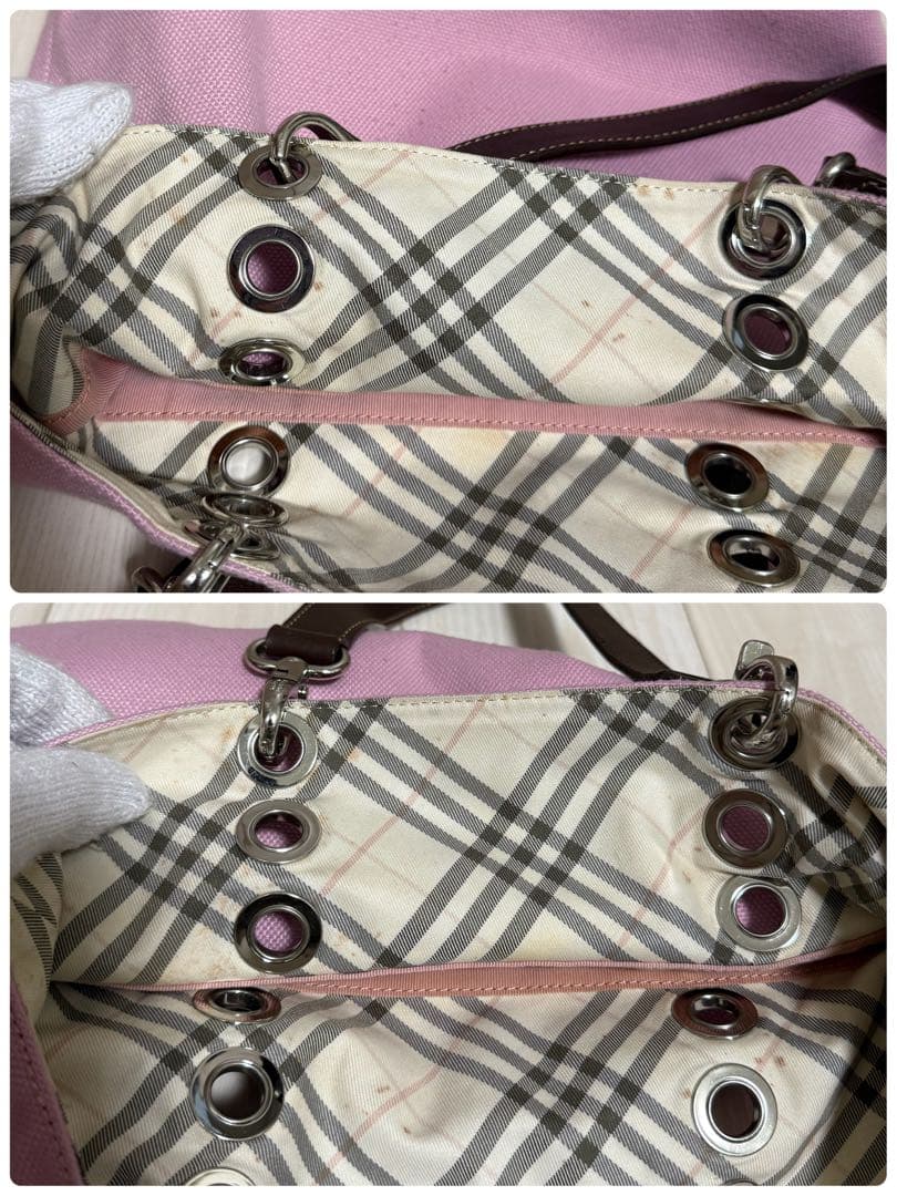 BURBERRY BLUE LABEL 2way トートバッグ ピンク チェック