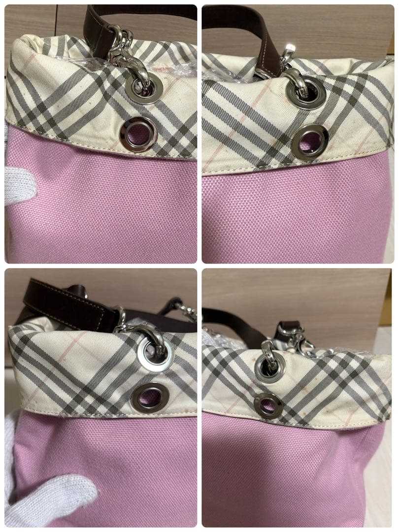 BURBERRY BLUE LABEL 2way トートバッグ ピンク チェック