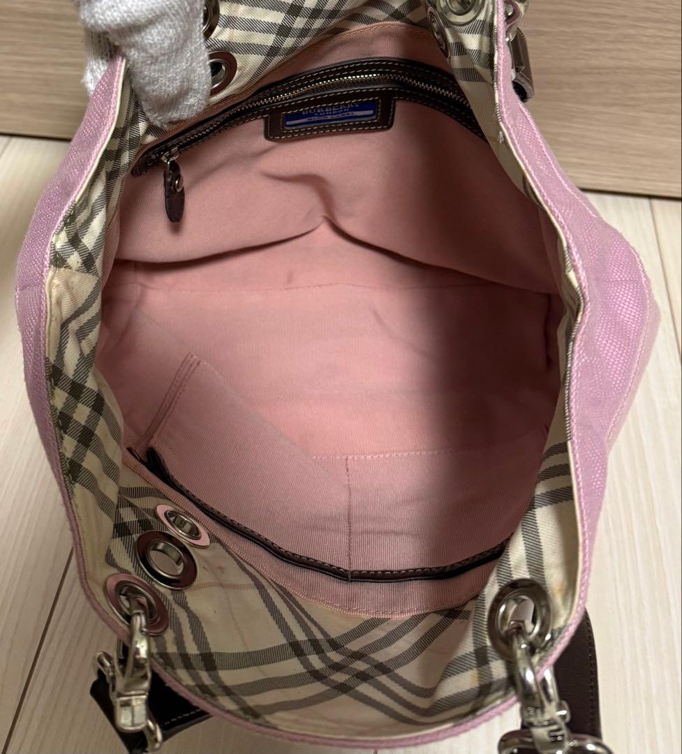 BURBERRY BLUE LABEL 2way トートバッグ ピンク チェック