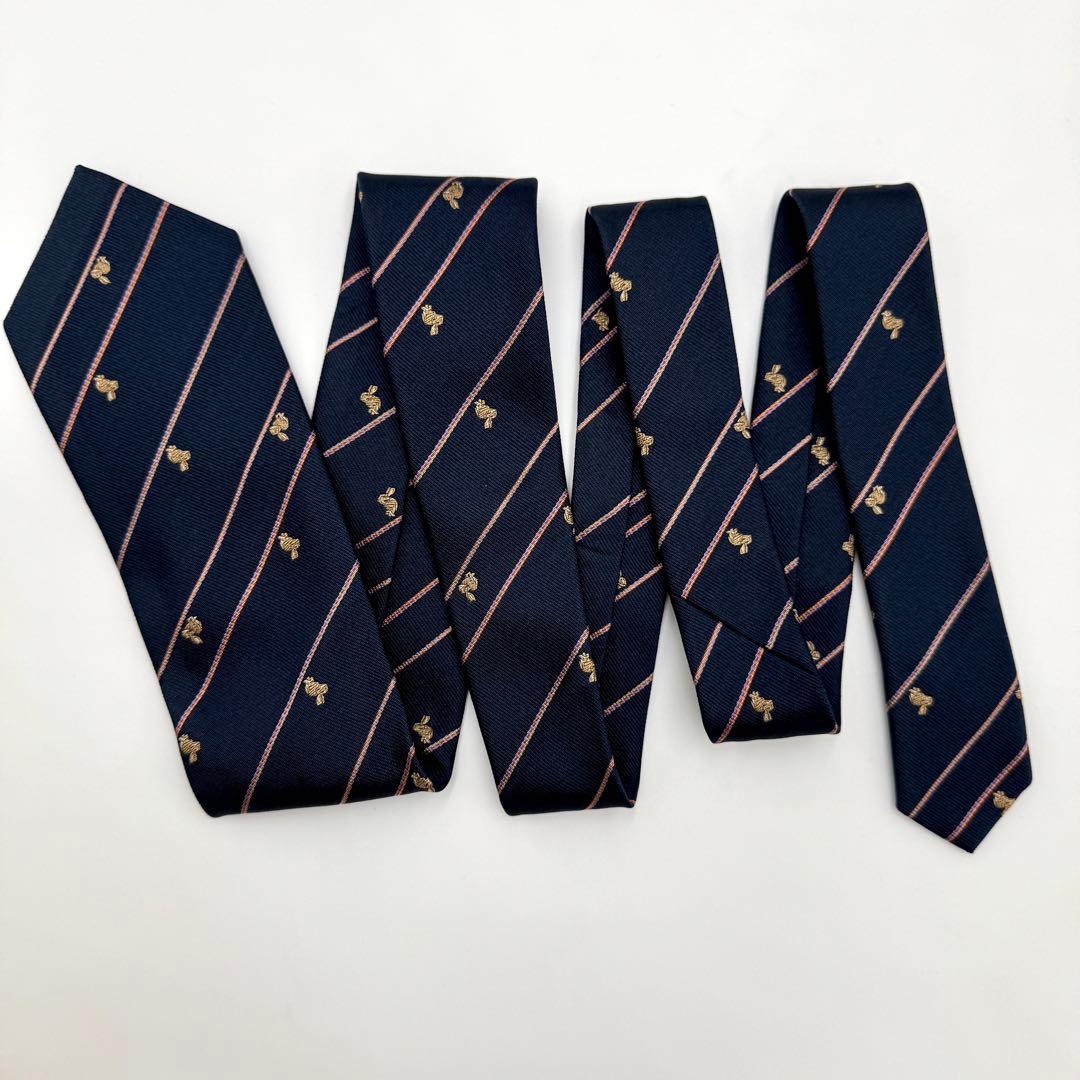 極美品 Paul Smith ネクタイ うさぎ 刺繍 マルチカラー ストライプ