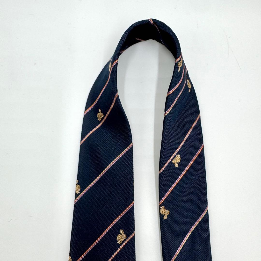 極美品 Paul Smith ネクタイ うさぎ 刺繍 マルチカラー ストライプ