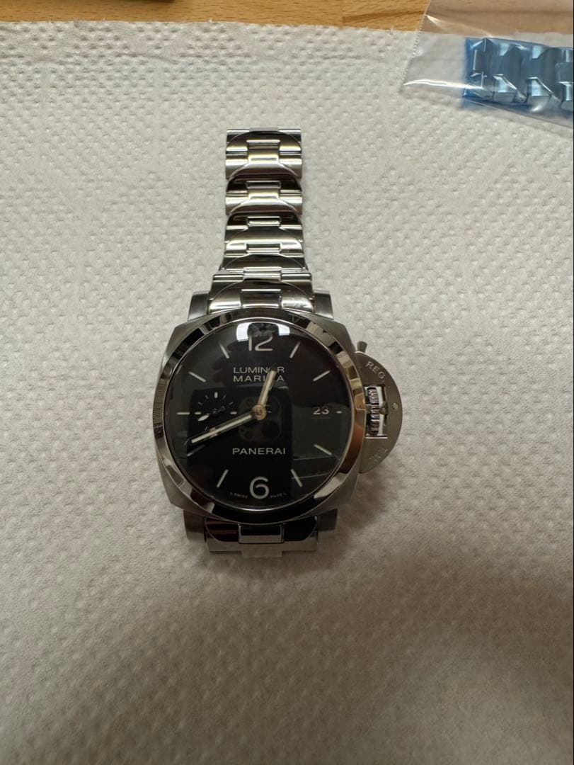 美品 パネライ　ルミノール　22mm幅　純正正規品　ステンレスベルト
