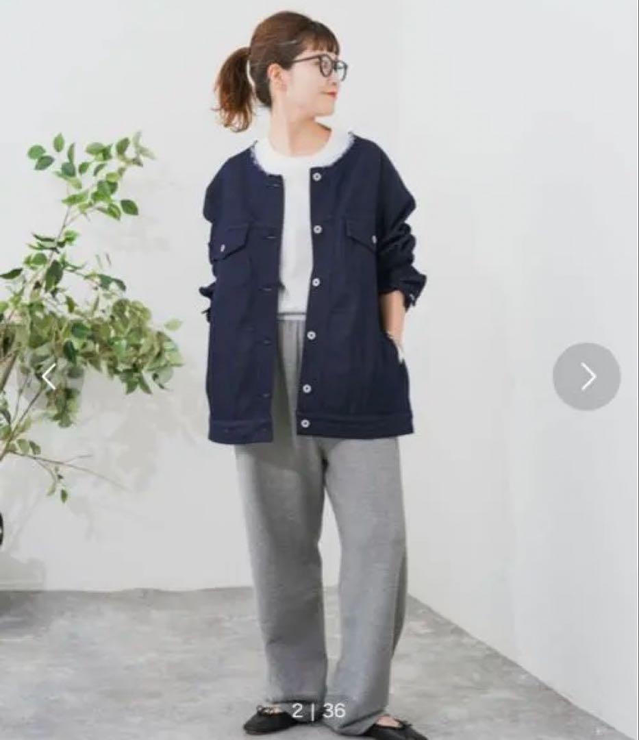 デニム　ノーカラージャケット/spick and span スピックアンドスパン