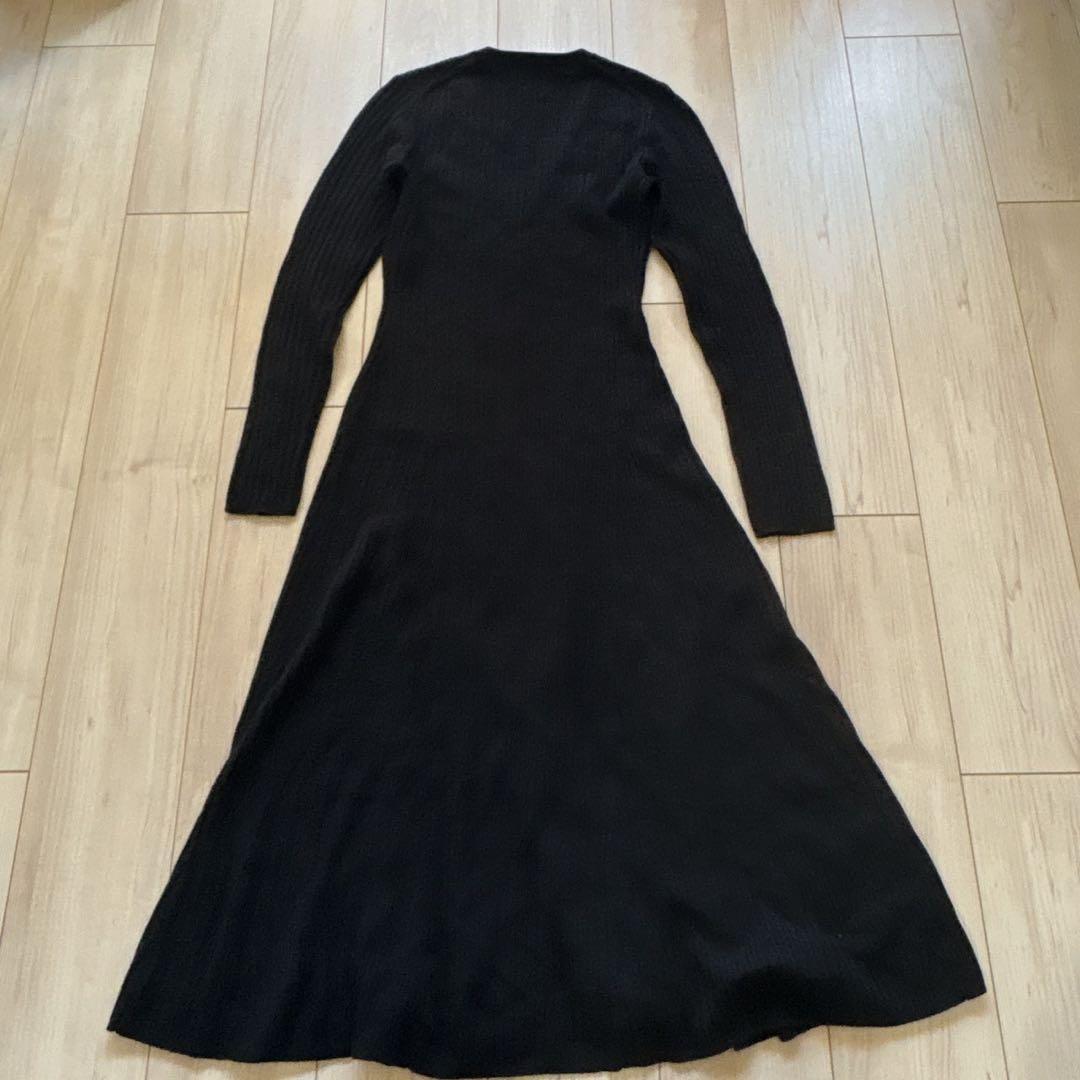 ポロラルフローレン ウール　リブニット　ロングワンピース　ブラック　XS