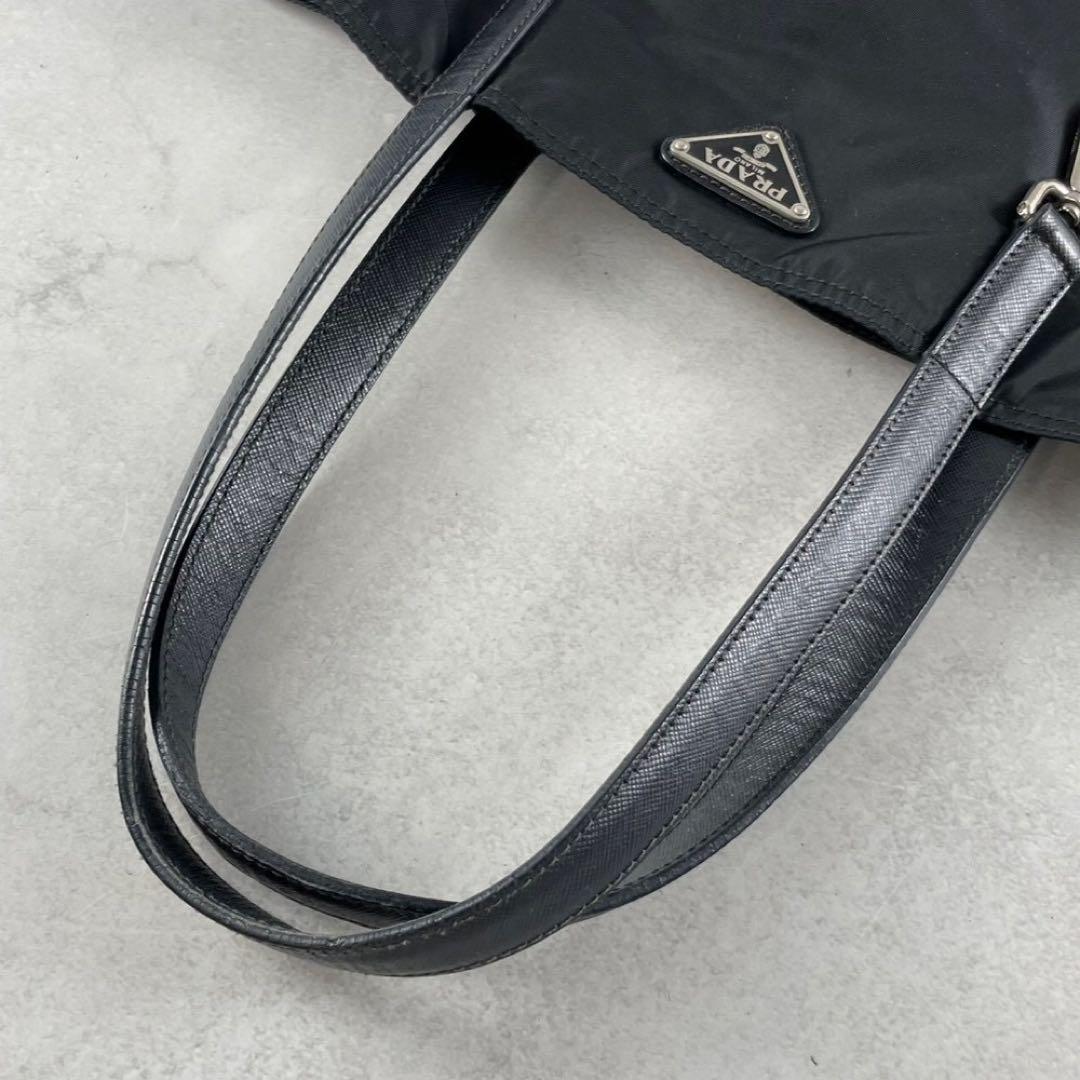 プラダ テスート　ナイロン トートバッグ ブラック 三角ロゴ　A4可　ブラック