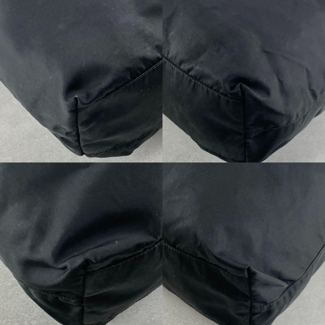 プラダ テスート　ナイロン トートバッグ ブラック 三角ロゴ　A4可　ブラック