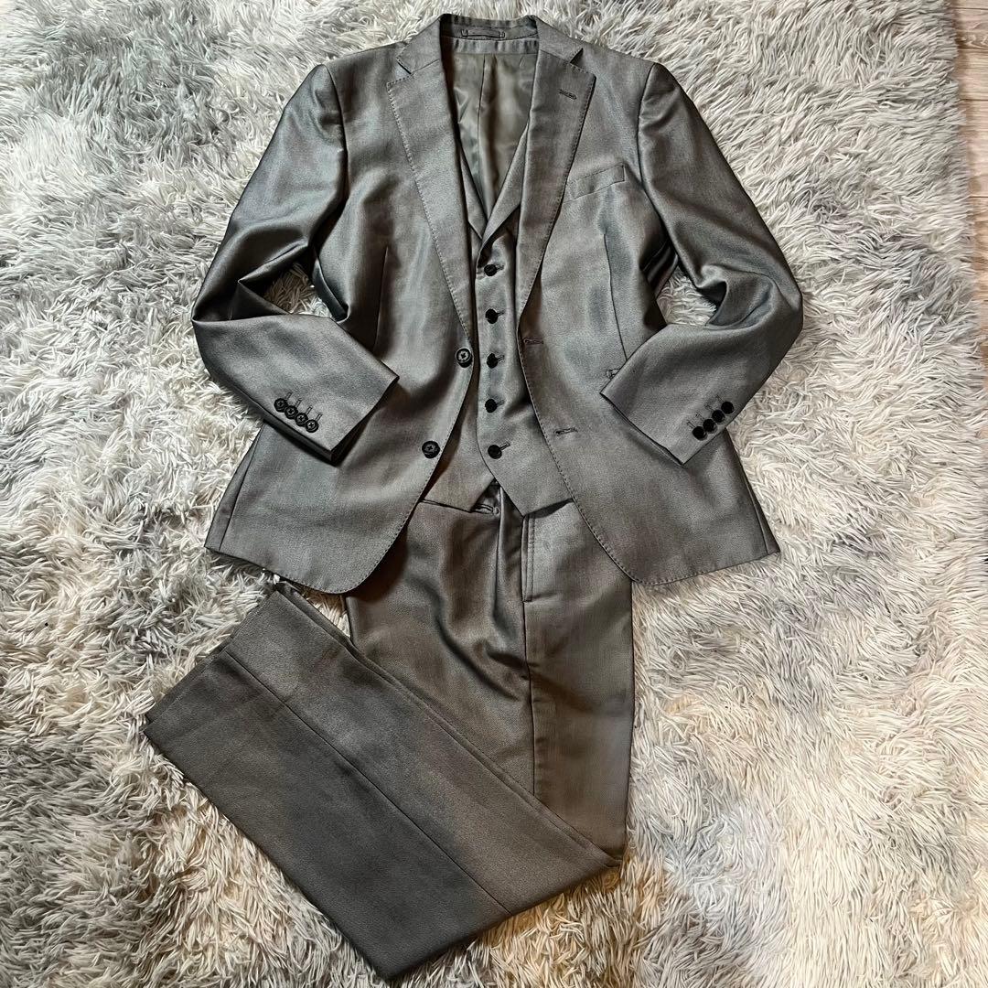 【早い者勝ち】MEN'S TENORAS スリーピース　スーツ　シルバー