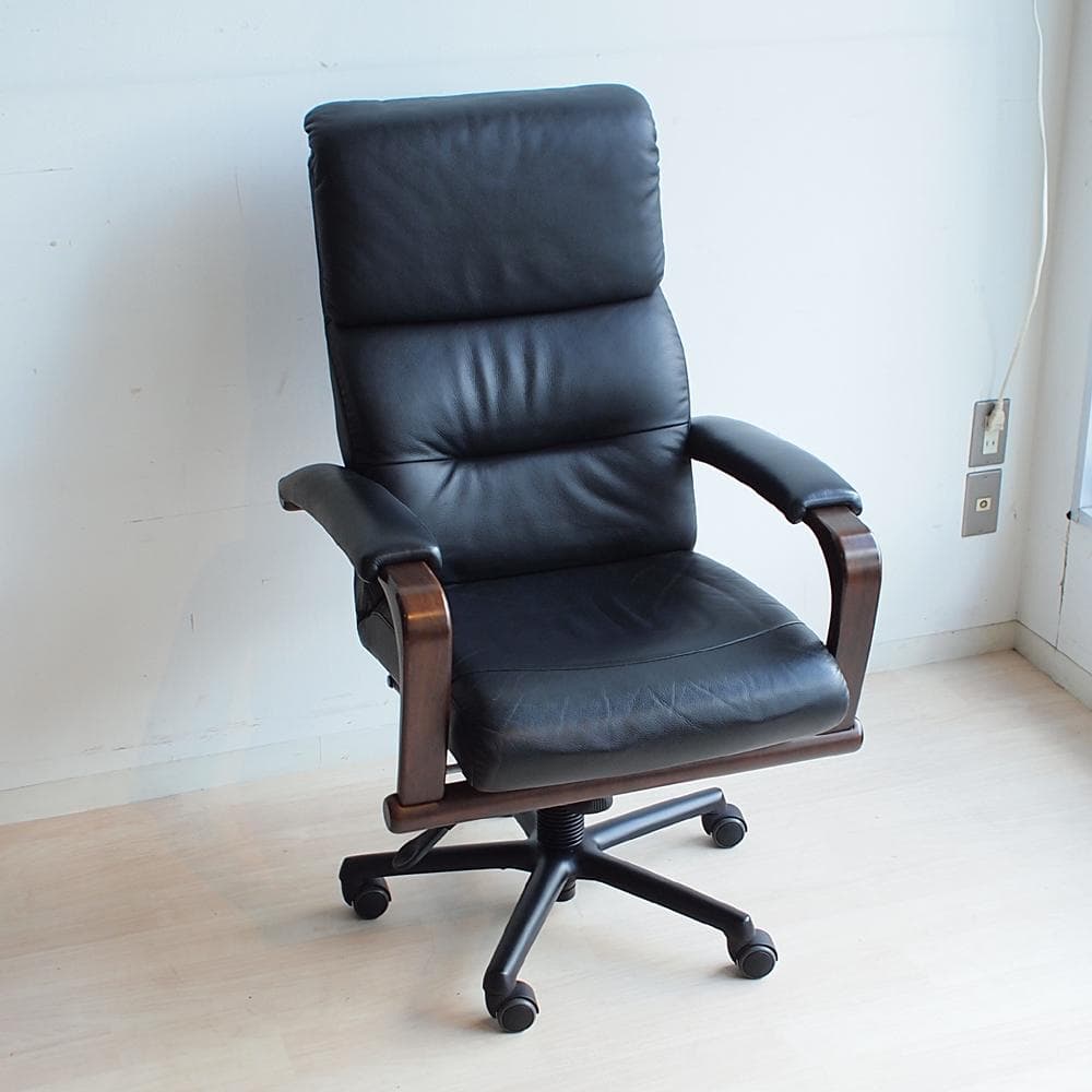 冨士ファニチア/FUJI FURNITURE 本革 デスクチェア ハイバック