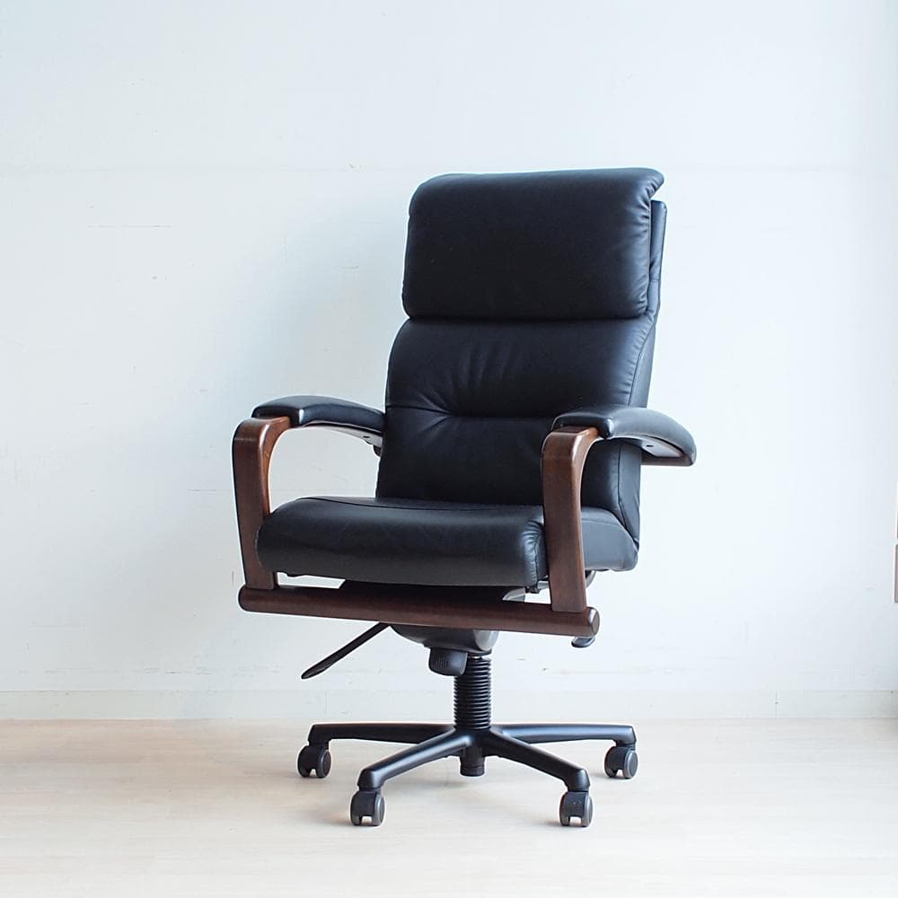 冨士ファニチア/FUJI FURNITURE 本革 デスクチェア ハイバック