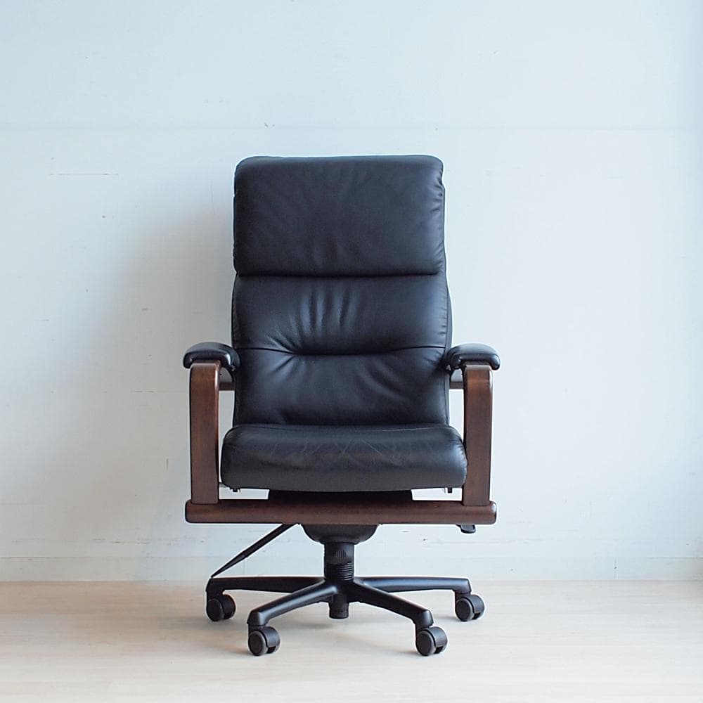 冨士ファニチア/FUJI FURNITURE 本革 デスクチェア ハイバック