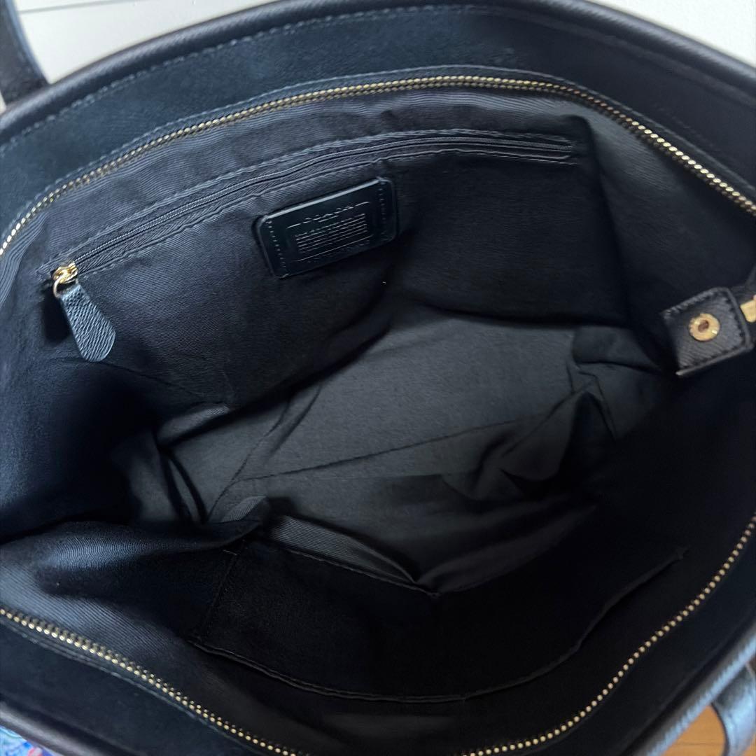 極美品 コーチ トートバッグ ブラック F58846 チャーム付き 保存袋付き