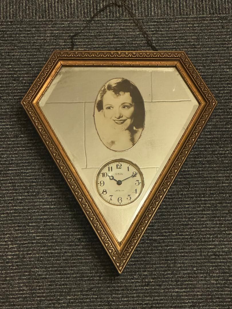 アンティーク　S.Mizu　ダイヤ型　からくり　ゼンマイ時計　日本製